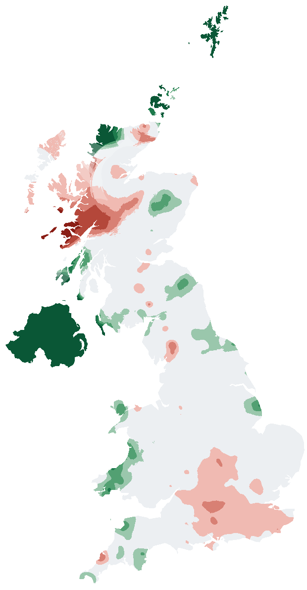 Heat map of super unleaded prices across the United Kingdom